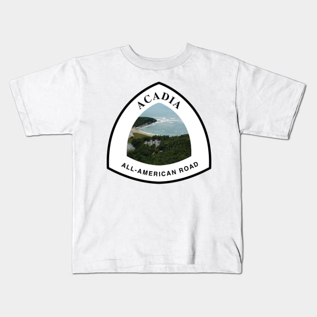 Acadia All-American Road trail marker Kids T-Shirt by nylebuss